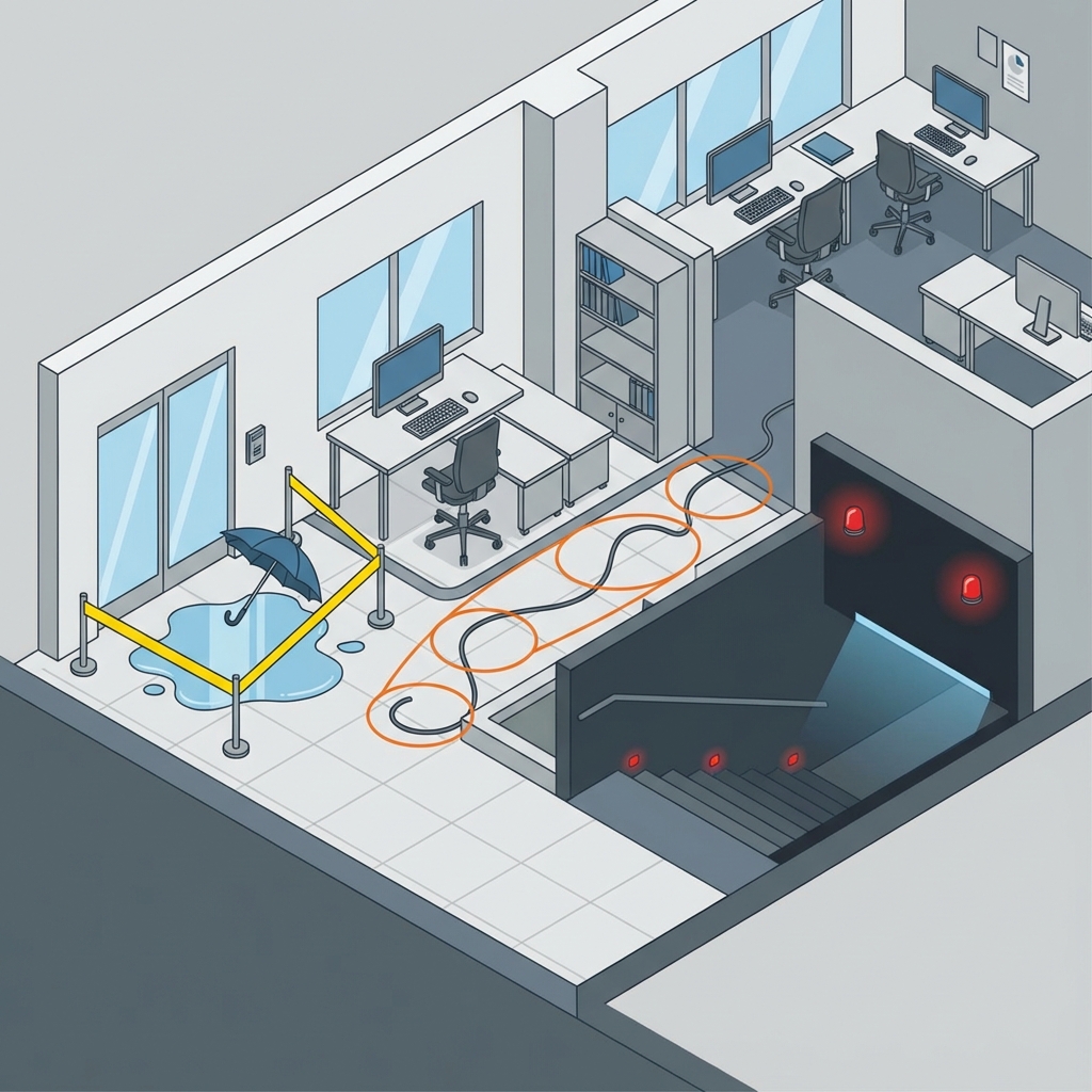 オフィスの危険箇所イメージ